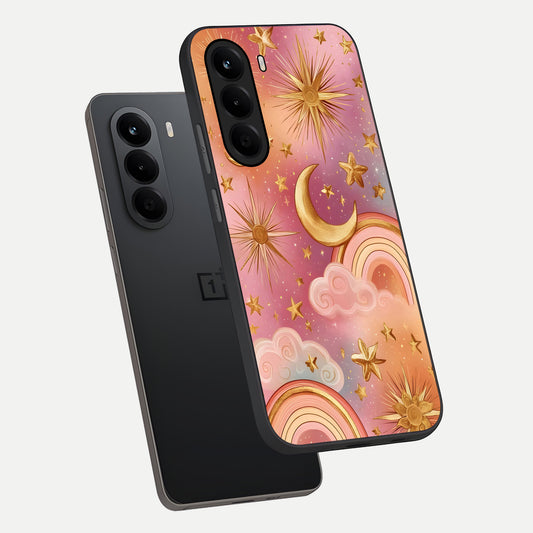Golden Celestial Dreams phone case For OnePlus Nord CE 6 Lite showing premium glass back cover with detailed artwork