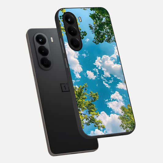 Green Moon Energy phone case For OnePlus Nord CE 6 Lite showing premium glass back cover with detailed artwork
