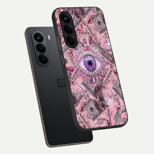 Money Eye Luxe phone case For OnePlus Nord CE 6 Lite showing premium glass back cover with detailed artwork