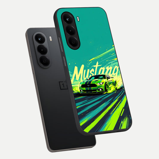 Mustang Bang phone case For OnePlus Nord CE 6 Lite showing premium glass back cover with detailed artwork