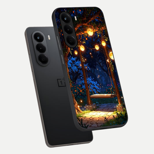 Twilight Garden Swing phone case For OnePlus Nord CE 6 Lite showing premium glass back cover with detailed artwork