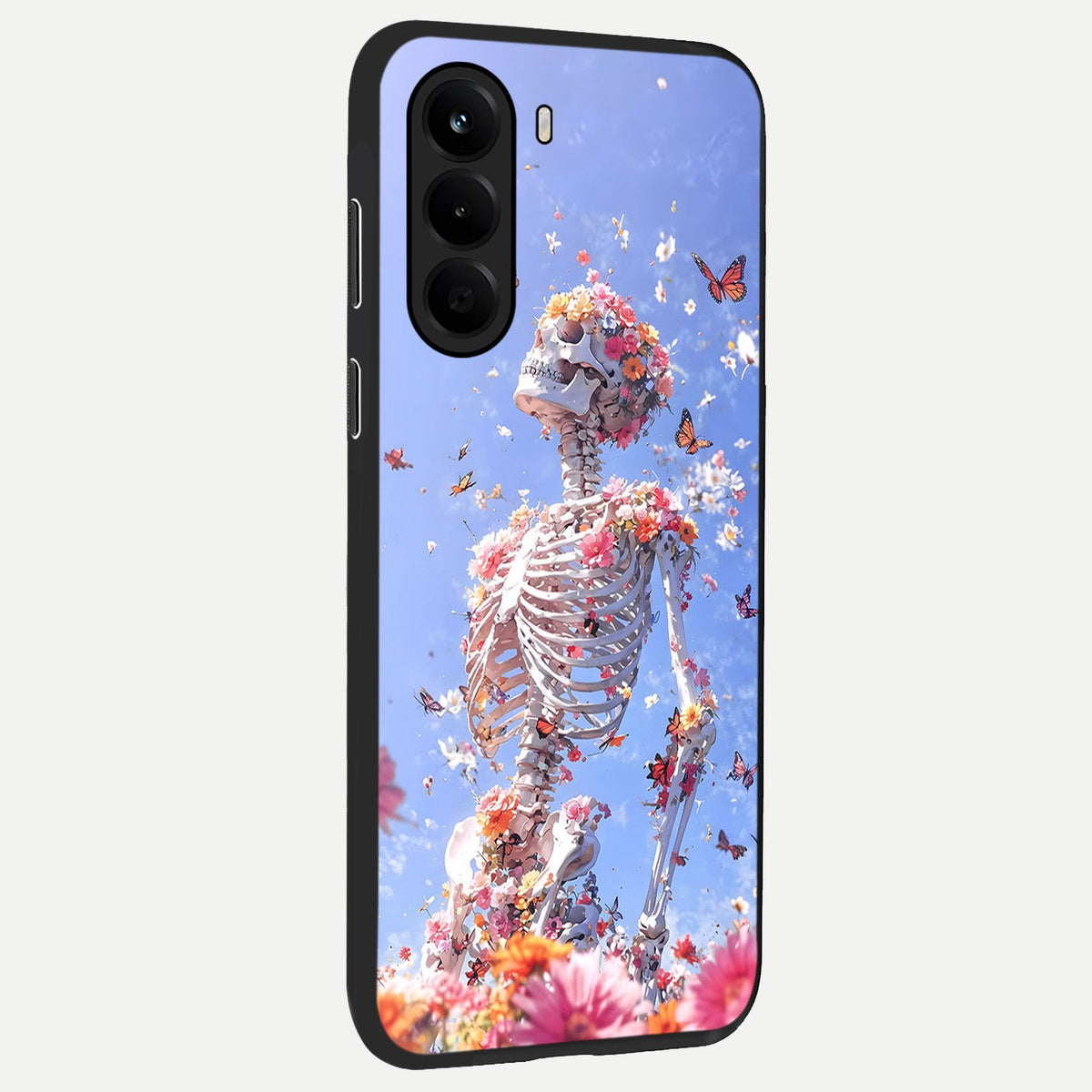 Bloom Beyond Bones back cover For OnePlus Nord CE 6 Lite slim fit glass case with vibrant aesthetic design