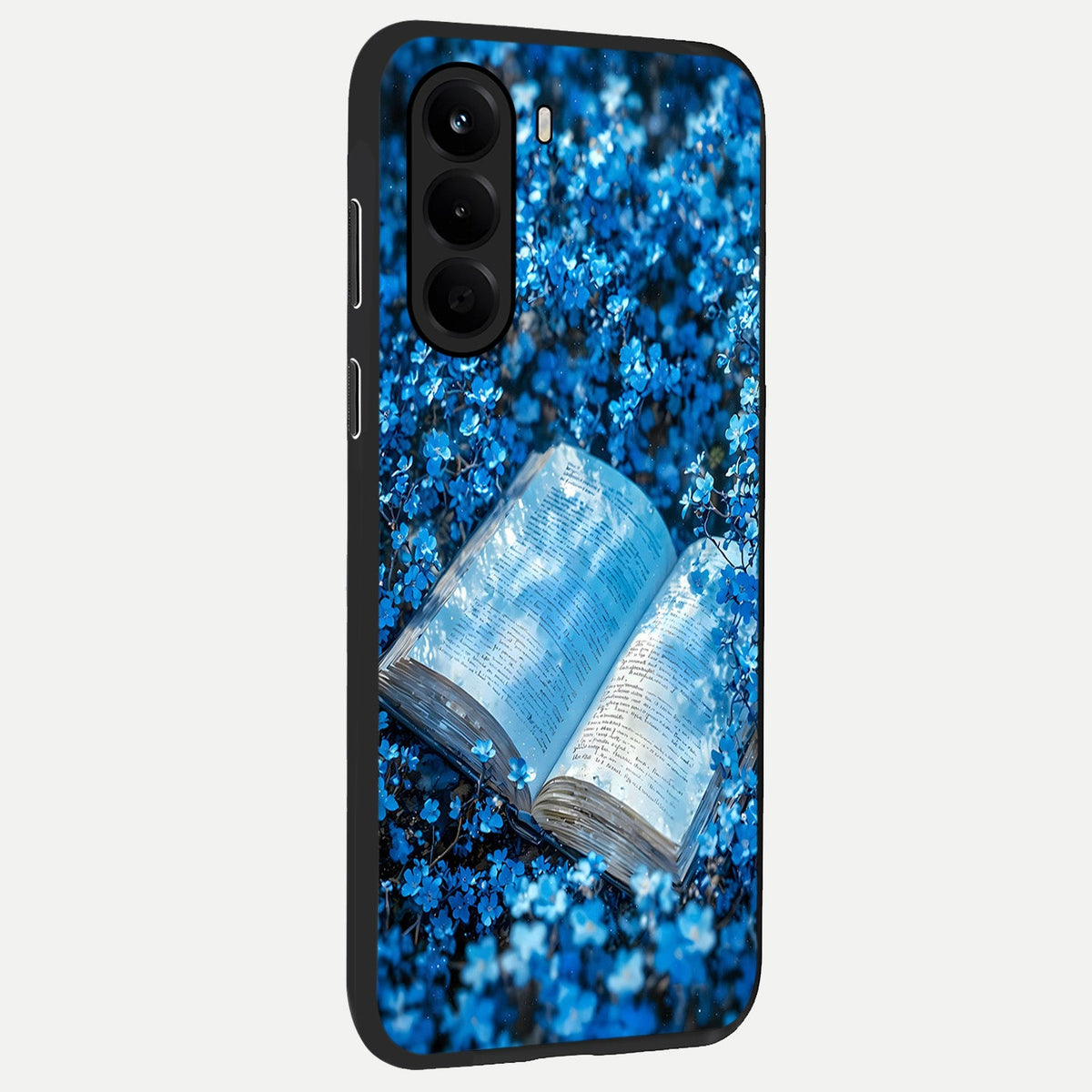 Blue Bloom Tales back cover For OnePlus Nord CE 6 Lite slim fit glass case with vibrant aesthetic design