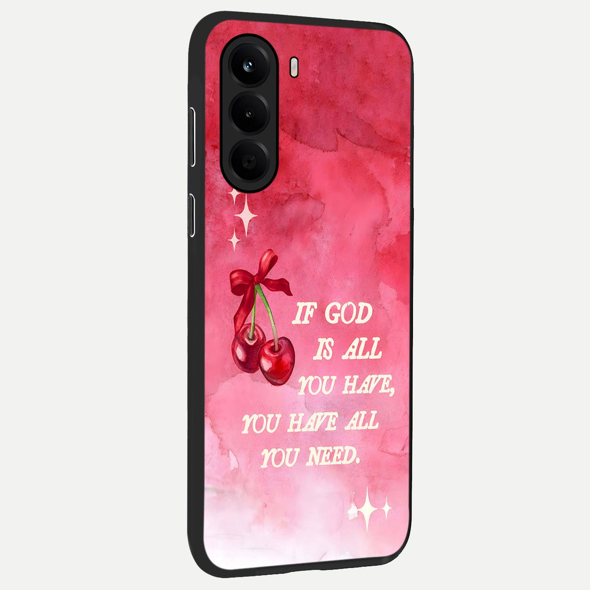 Cherry Quote back cover For OnePlus Nord CE 6 Lite slim fit glass case with vibrant aesthetic design