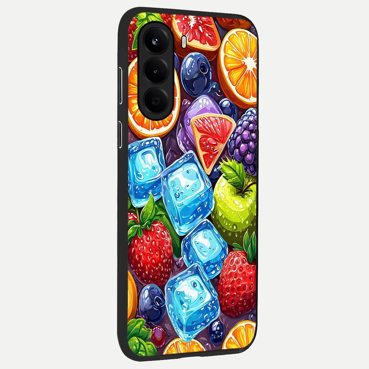 Colorful Fruits with Ice back cover For OnePlus Nord CE 6 Lite slim fit glass case with vibrant aesthetic design