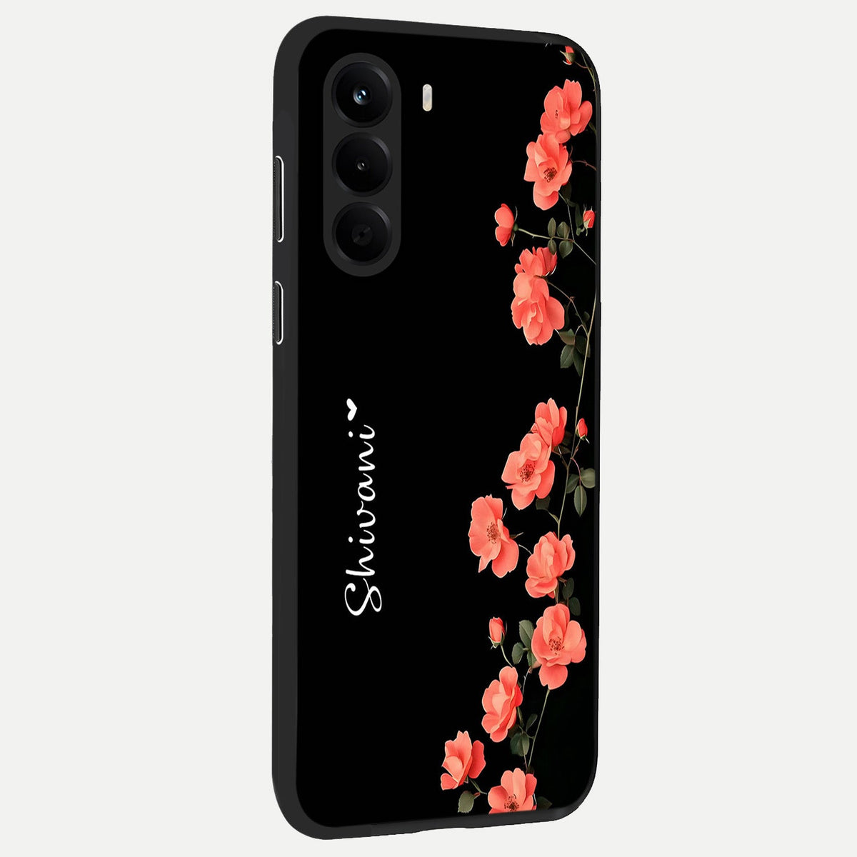 Crimson Bloom Grace Custom Name back cover For OnePlus Nord CE 6 Lite slim fit glass case with vibrant aesthetic design