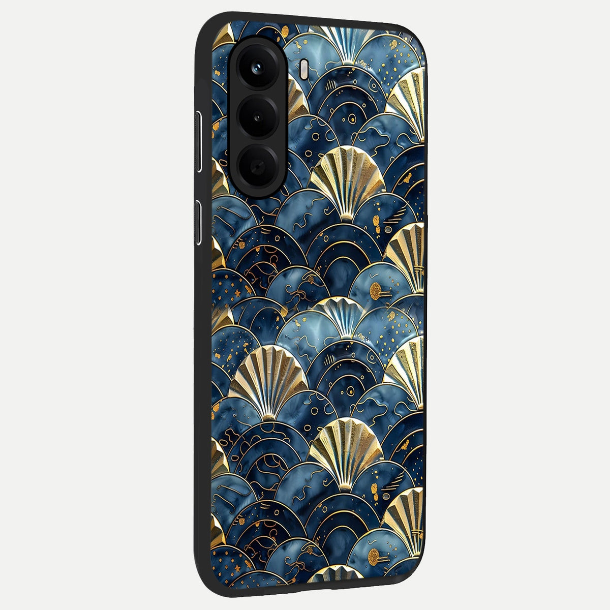 Golden Wave Luxe back cover For OnePlus Nord CE 6 Lite slim fit glass case with vibrant aesthetic design