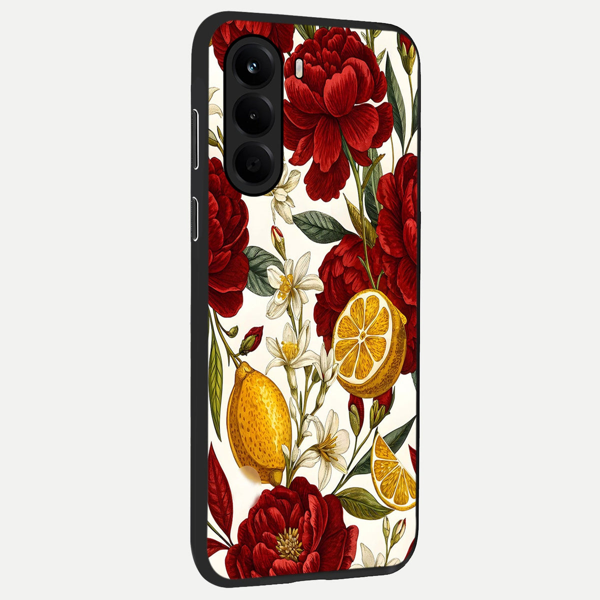 Lemon Rose Charm back cover For OnePlus Nord CE 6 Lite slim fit glass case with vibrant aesthetic design