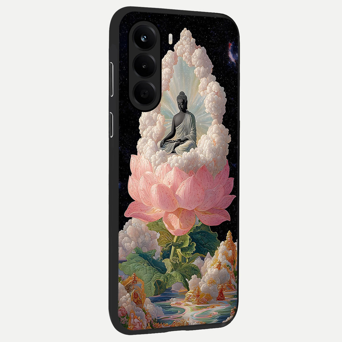Lotus Divine Peace back cover For OnePlus Nord CE 6 Lite slim fit glass case with vibrant aesthetic design