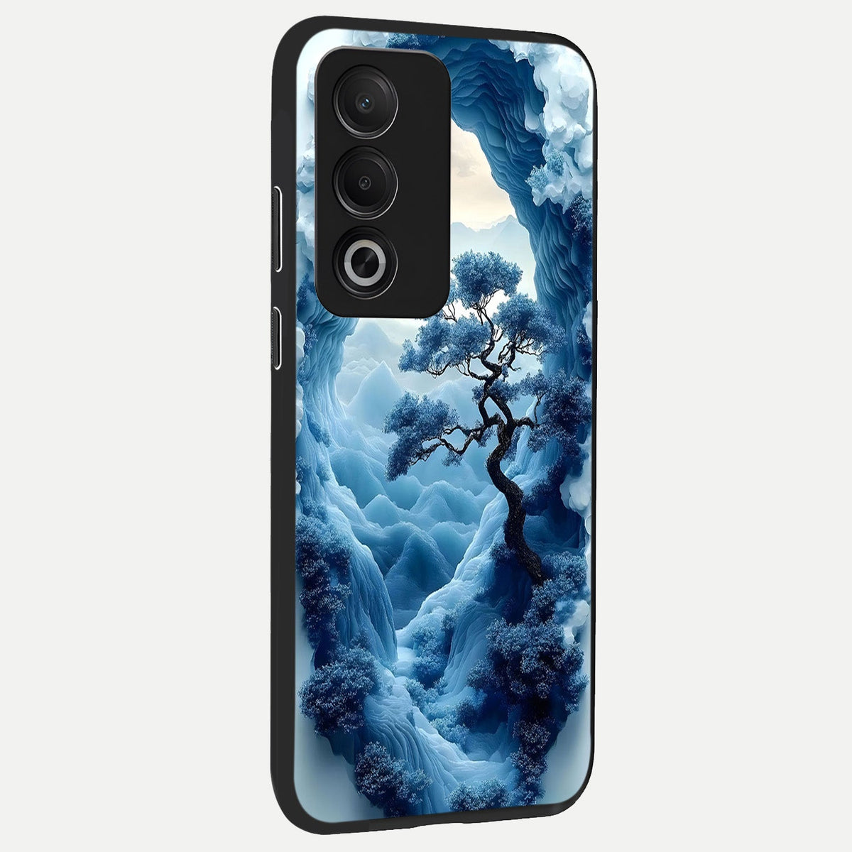 Frozen Serenity Gate back cover For Oppo A3 Pro 5G slim fit glass case with vibrant aesthetic design