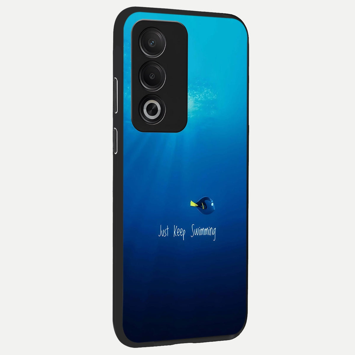 Just Keep Swimming back cover For Oppo A3 Pro 5G slim fit glass case with vibrant aesthetic design