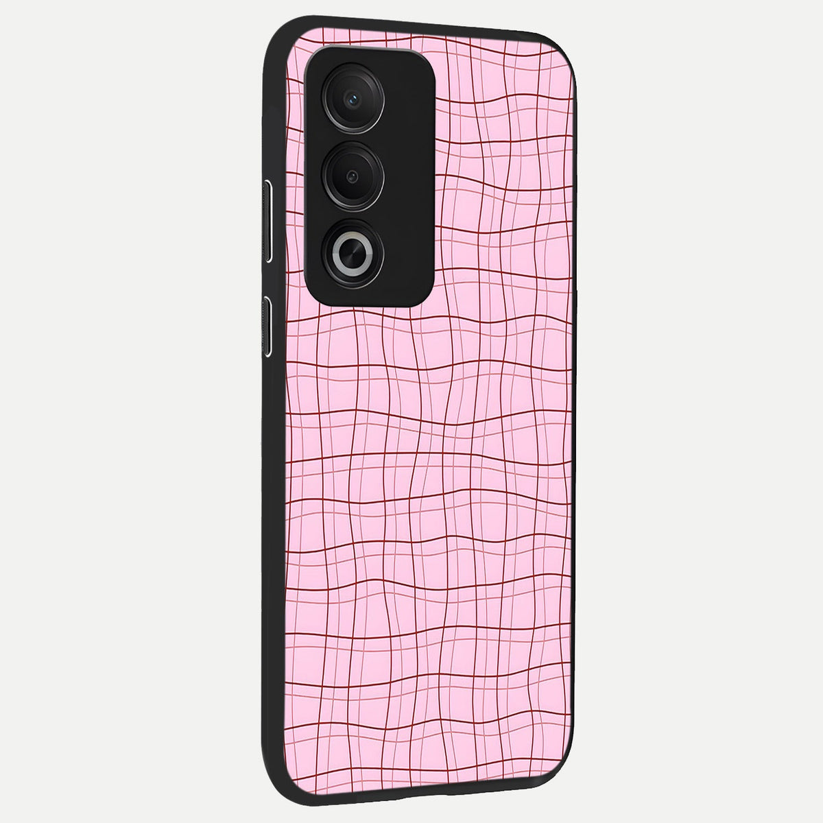 Soft Grid Bliss back cover For Oppo A3 Pro 5G slim fit glass case with vibrant aesthetic design