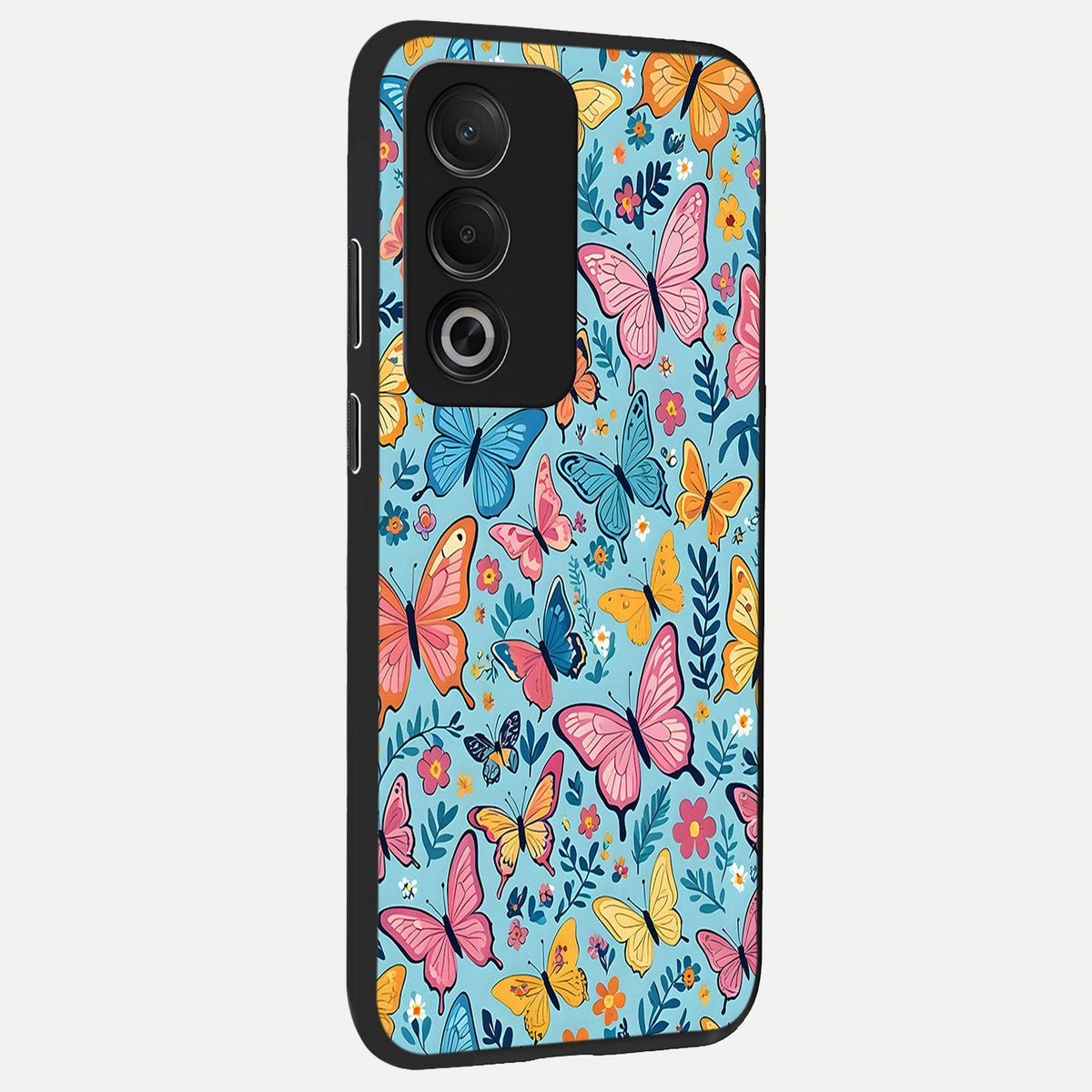 Spring Wing Garden back cover For Oppo A3 Pro 5G slim fit glass case with vibrant aesthetic design