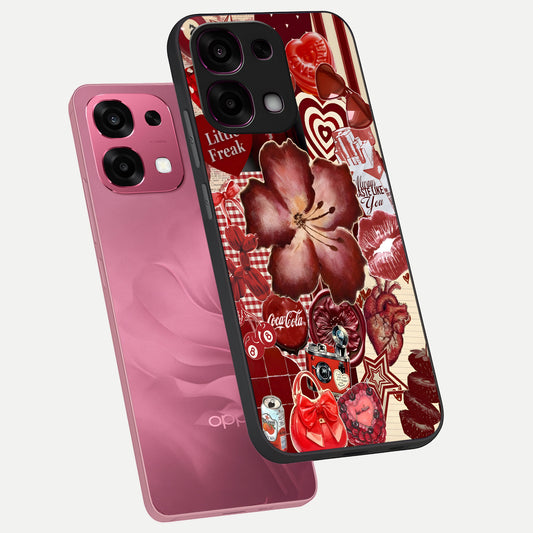 Aesthetic Little Freak phone case For Oppo F31 5G showing premium glass back cover with detailed artwork
