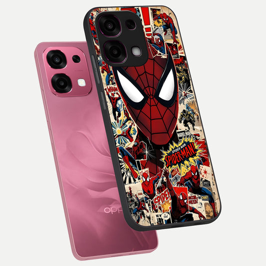 Aesthetic Wonder Spider phone case For Oppo F31 5G showing premium glass back cover with detailed artwork