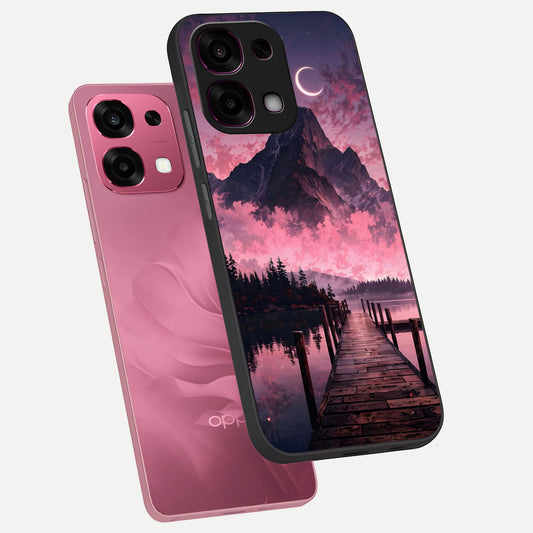 Beautiful Mountain View phone case For Oppo F31 5G showing premium glass back cover with detailed artwork