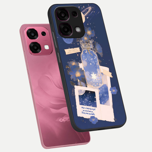 Starlit Cosmic Jar phone case For Oppo F31 5G showing premium glass back cover with detailed artwork