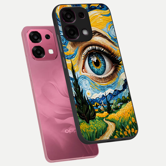 Van Gogh Eye phone case For Oppo F31 5G showing premium glass back cover with detailed artwork