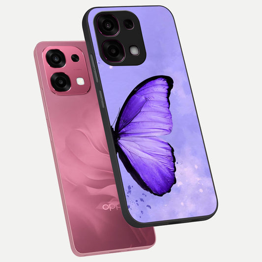 Violet Dream Wing phone case For Oppo F31 5G showing premium glass back cover with detailed artwork
