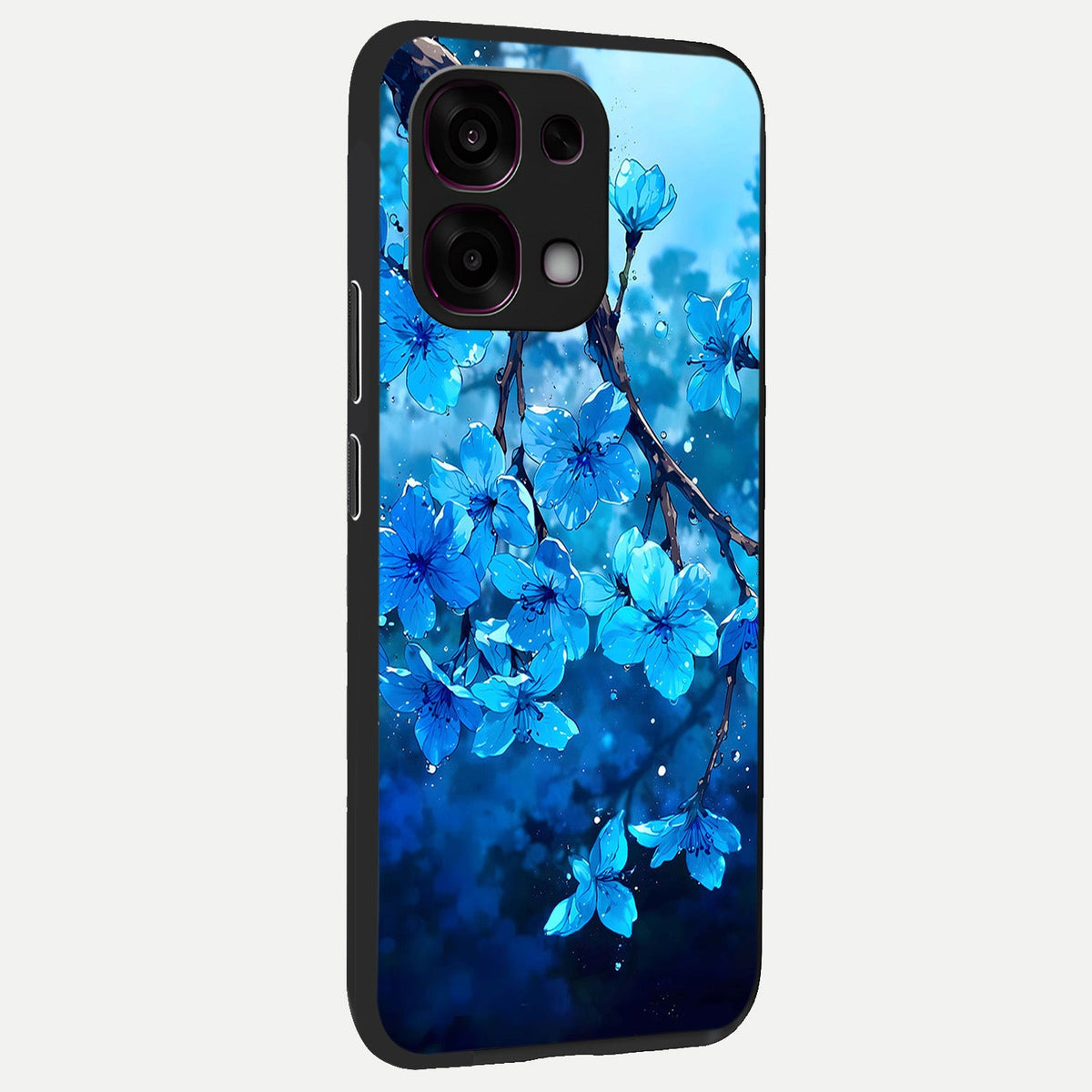 Blue Blossoms Branch back cover For Oppo F31 5G slim fit glass case with vibrant aesthetic design