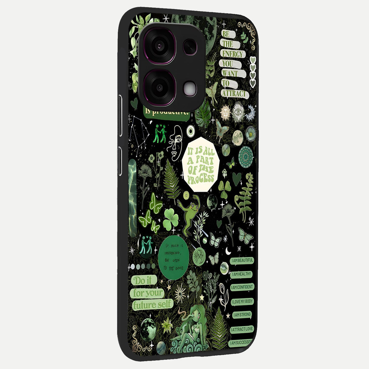 Green Mandala Pattern back cover For Oppo F31 5G slim fit glass case with vibrant aesthetic design