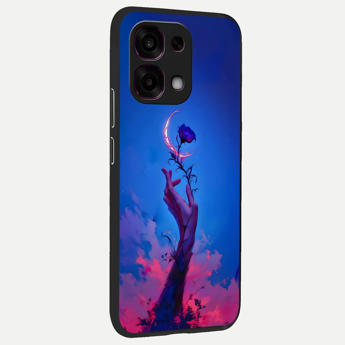 Mystic Hand back cover For Oppo F31 5G slim fit glass case with vibrant aesthetic design