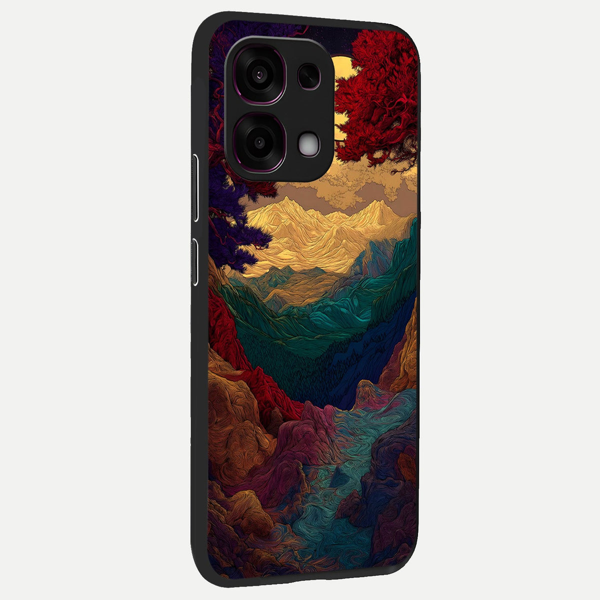 Mystic Valley Light back cover For Oppo F31 5G slim fit glass case with vibrant aesthetic design