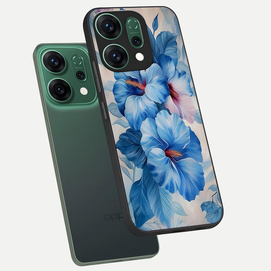 Ocean Hibiscus Grace phone case For Oppo Reno 14 showing premium glass back cover with detailed artwork