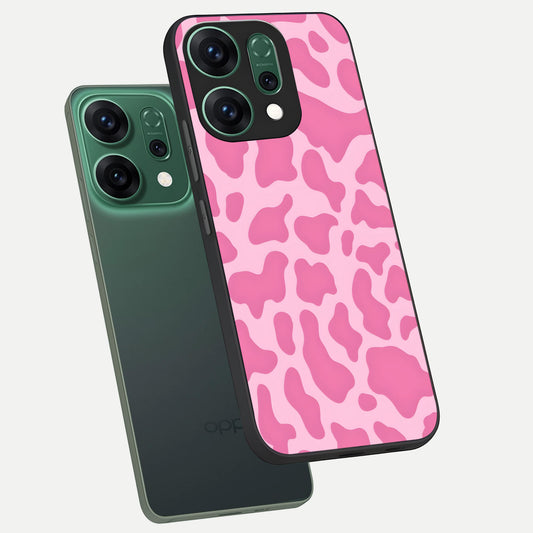 Pinkish Scenery phone case For Oppo Reno 14 showing premium glass back cover with detailed artwork
