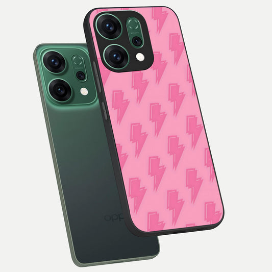 Pink Moo Magic phone case For Oppo Reno 14 showing premium glass back cover with detailed artwork
