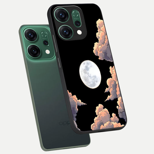 Shade Cloud Moon phone case For Oppo Reno 14 showing premium glass back cover with detailed artwork