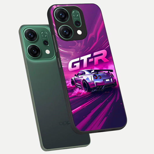 Speed Drift Legend phone case For Oppo Reno 14 showing premium glass back cover with detailed artwork