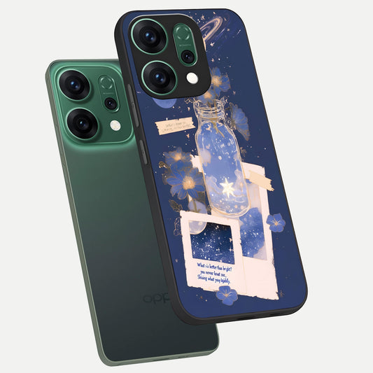 Starlit Cosmic Jar phone case For Oppo Reno 14 showing premium glass back cover with detailed artwork