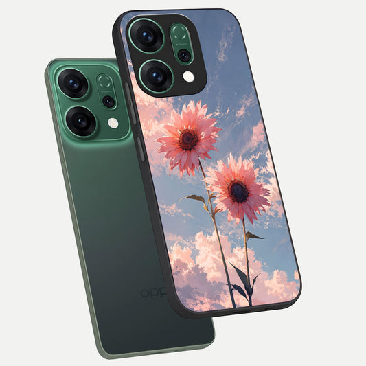 Sun Moon Balance phone case For Oppo Reno 14 showing premium glass back cover with detailed artwork