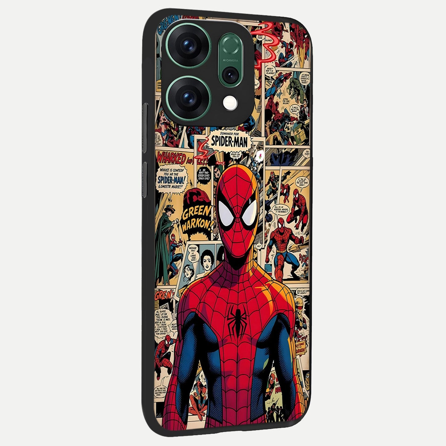 Aesthetic Spider back cover For Oppo Reno 14 slim fit glass case with vibrant aesthetic design