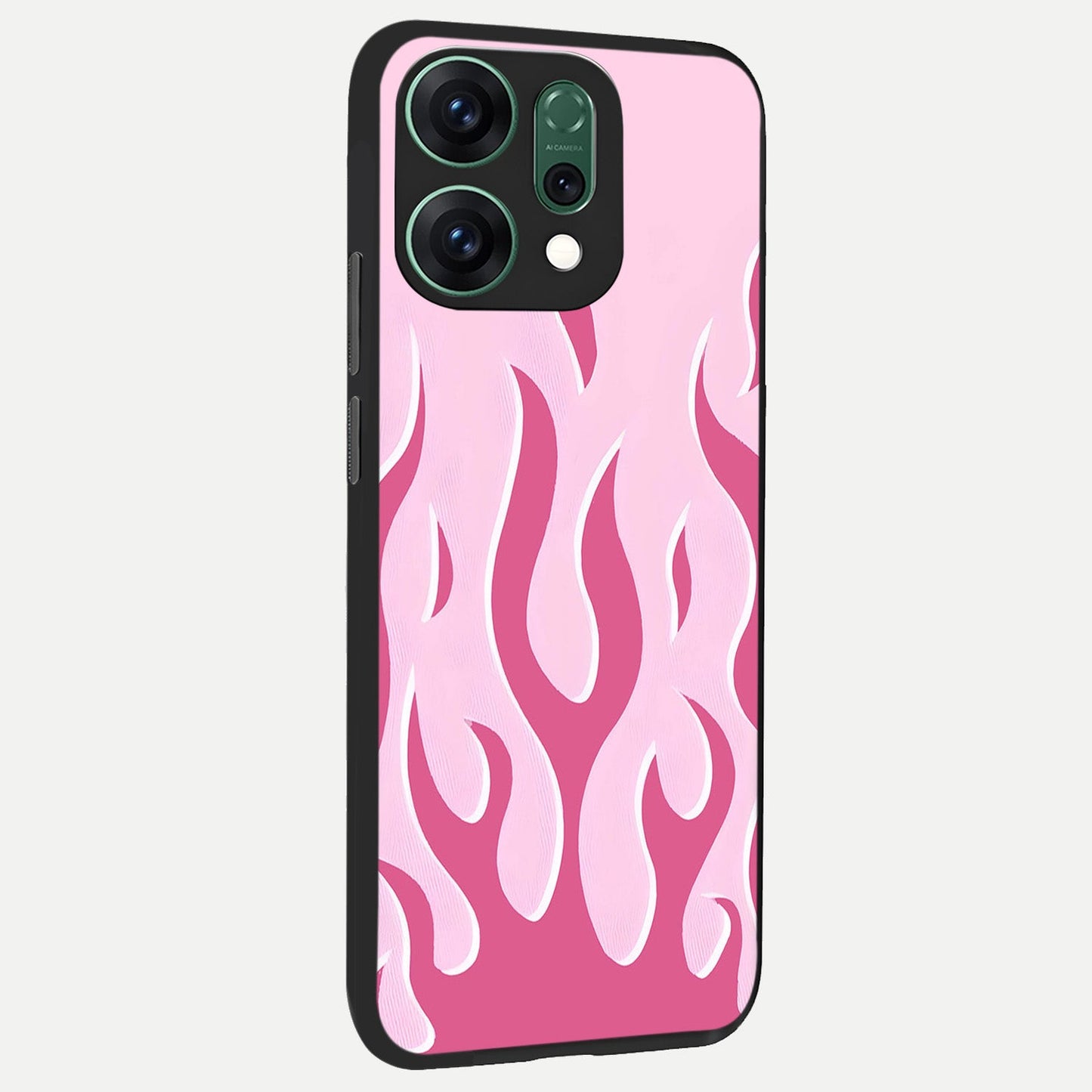 Blush Flame Energy back cover For Oppo Reno 14 slim fit glass case with vibrant aesthetic design