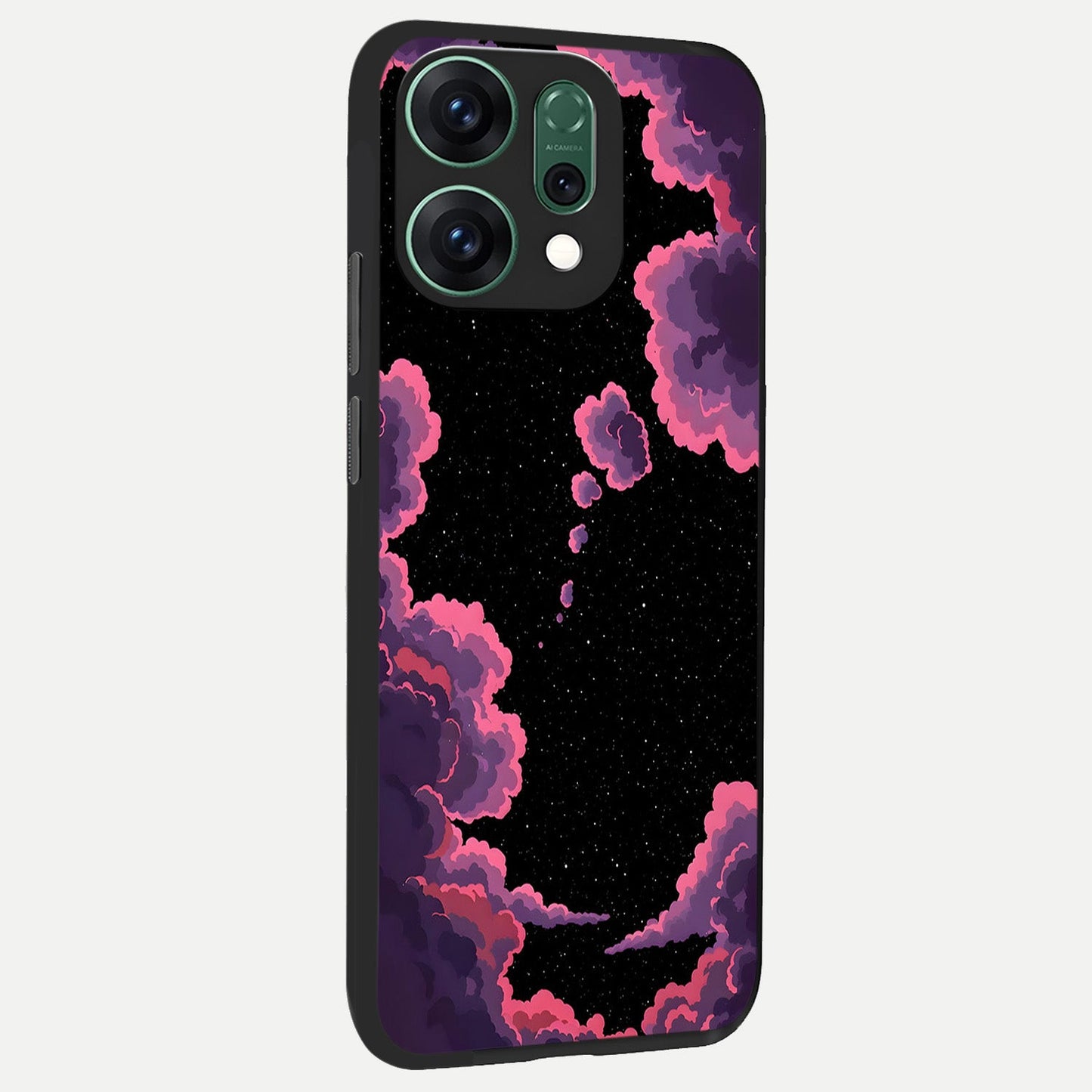 Cosmic Cloud Journey back cover For Oppo Reno 14 slim fit glass case with vibrant aesthetic design