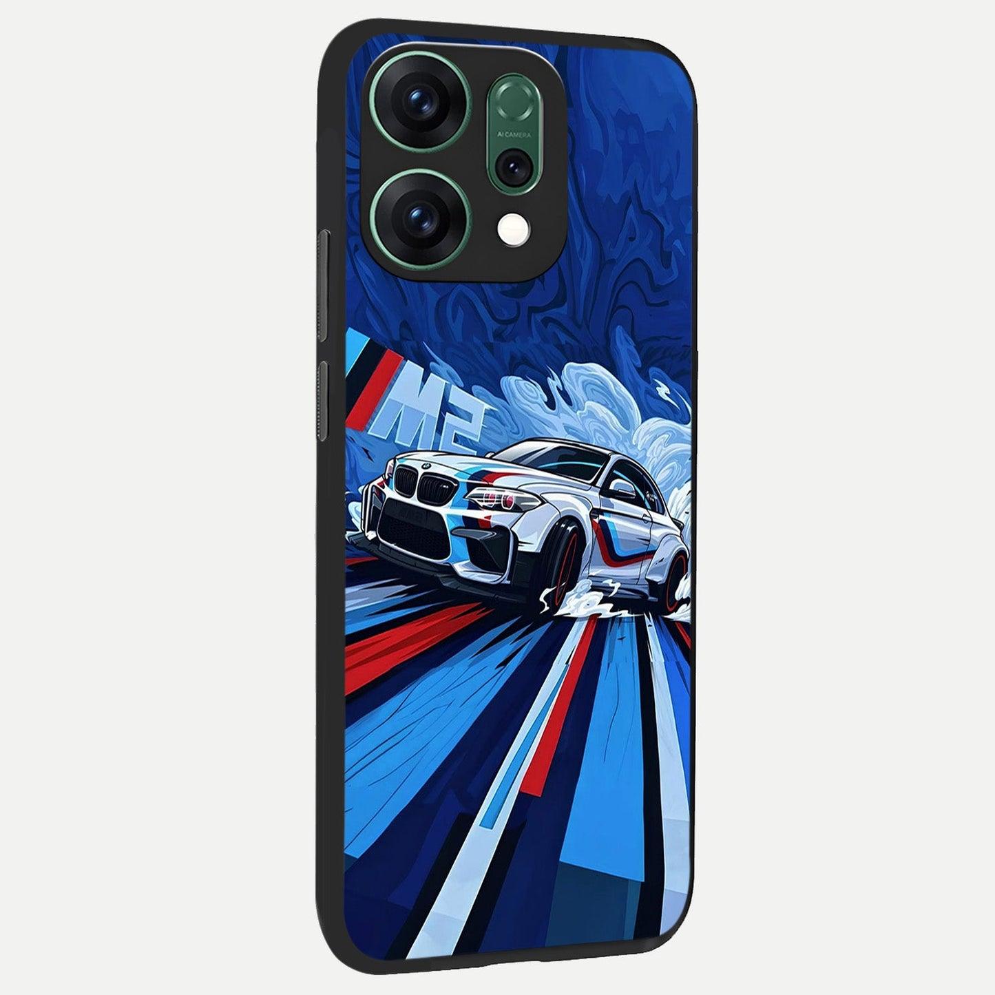 Drift Power Rush back cover For Oppo Reno 14 slim fit glass case with vibrant aesthetic design