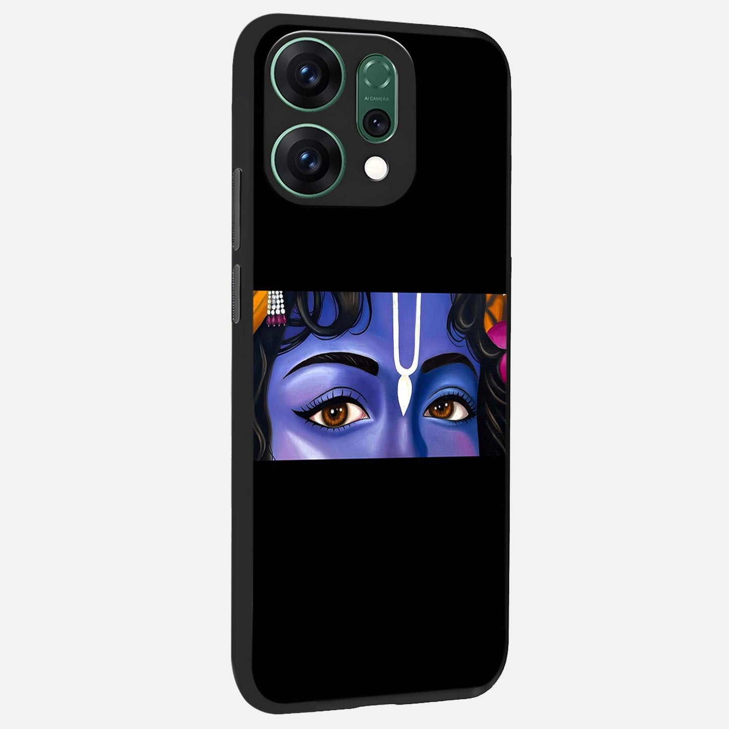 Krishna Eye back cover For Oppo Reno 14 slim fit glass case with vibrant aesthetic design
