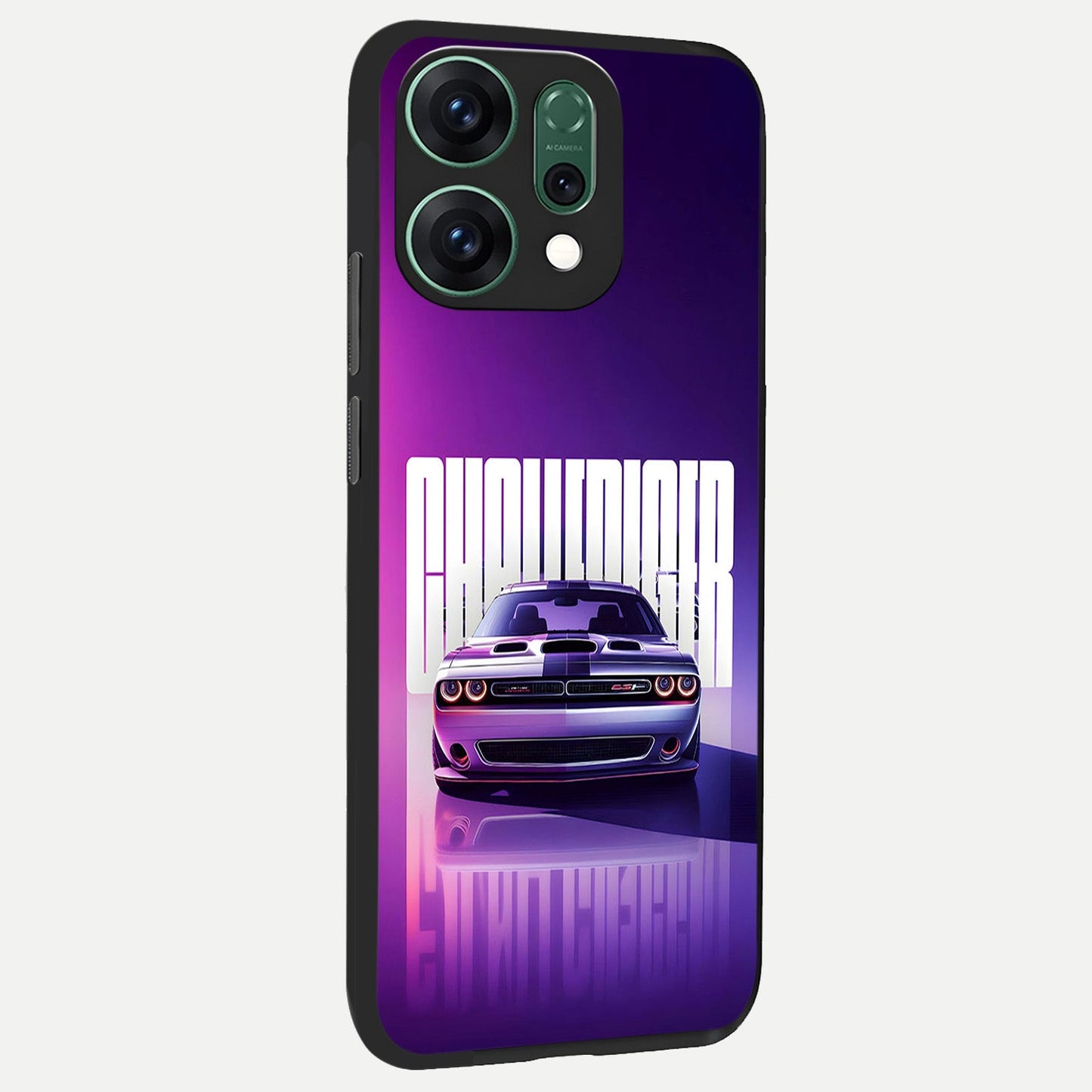 Midnight Muscle Ride back cover For Oppo Reno 14 slim fit glass case with vibrant aesthetic design