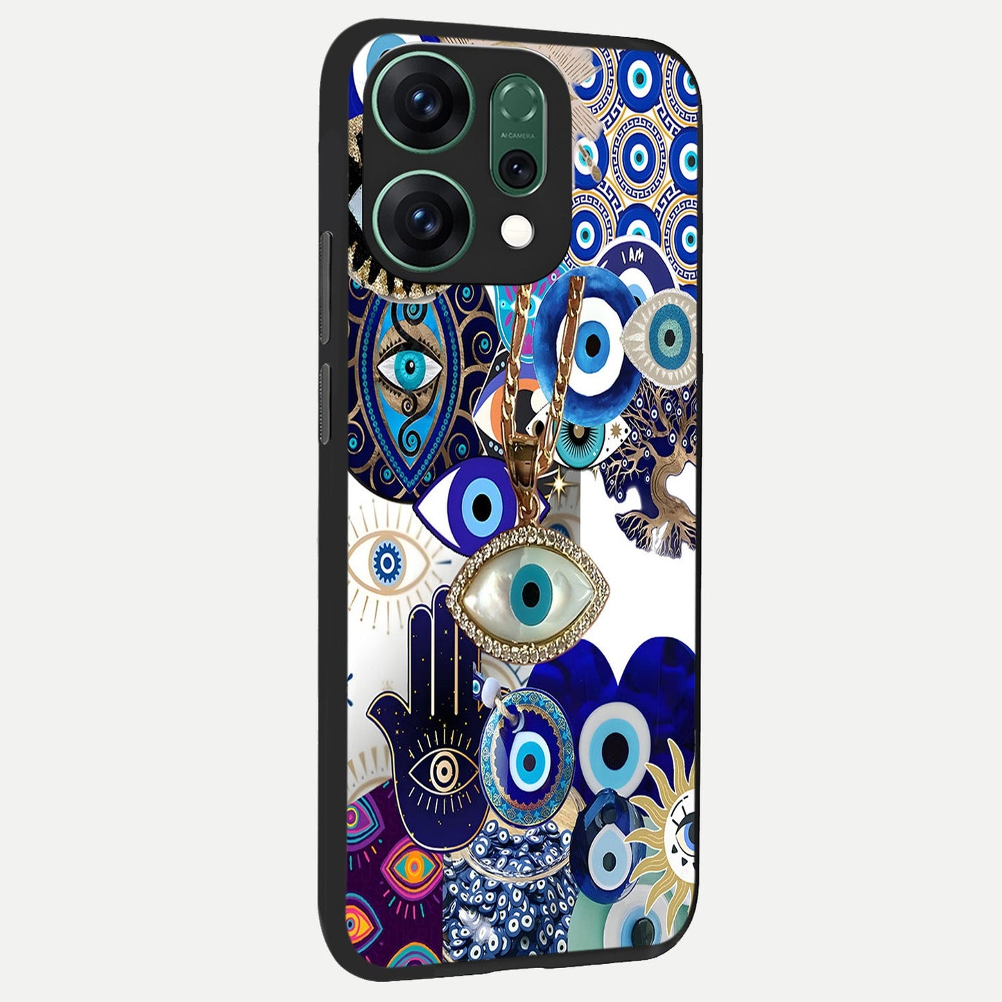 Mystic Charm Eye back cover For Oppo Reno 14 slim fit glass case with vibrant aesthetic design