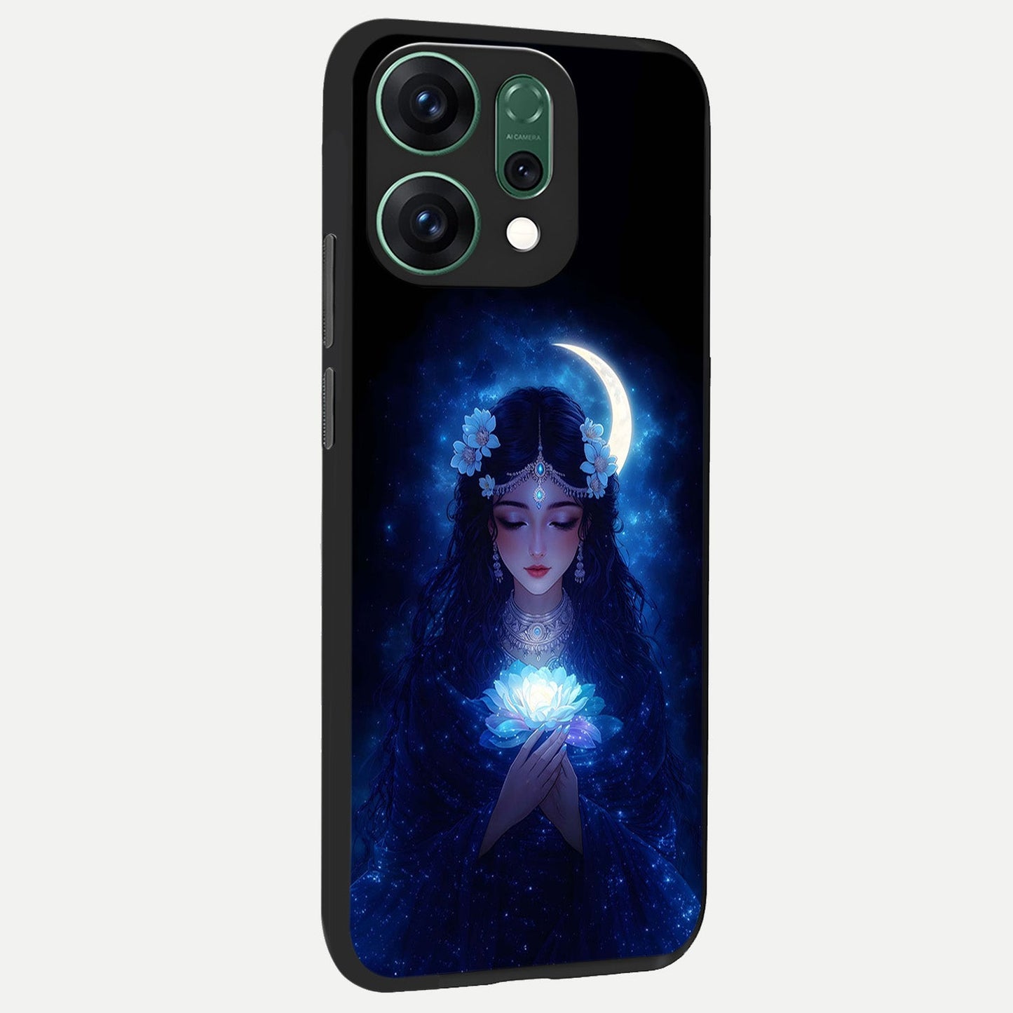 Mystic Moon Queen back cover For Oppo Reno 14 slim fit glass case with vibrant aesthetic design