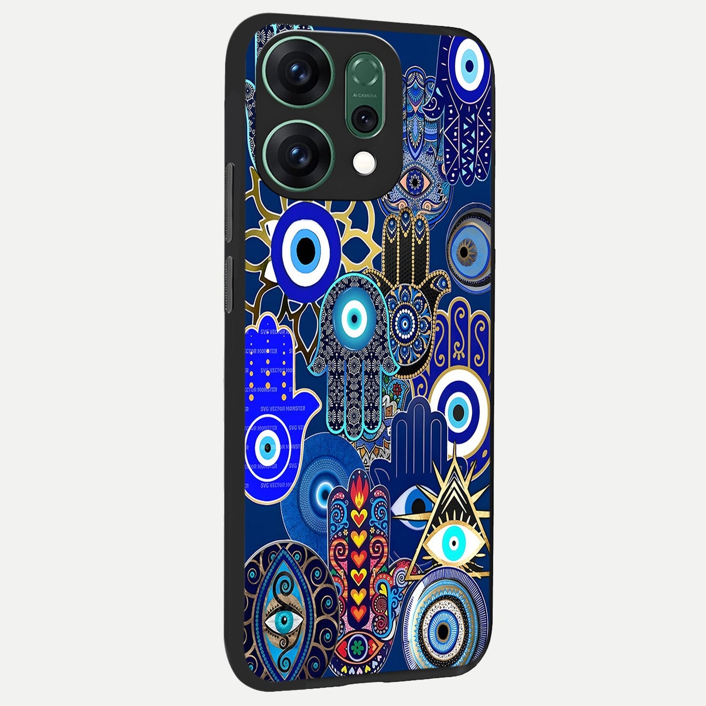 Mystic Palm Guard back cover For Oppo Reno 14 slim fit glass case with vibrant aesthetic design