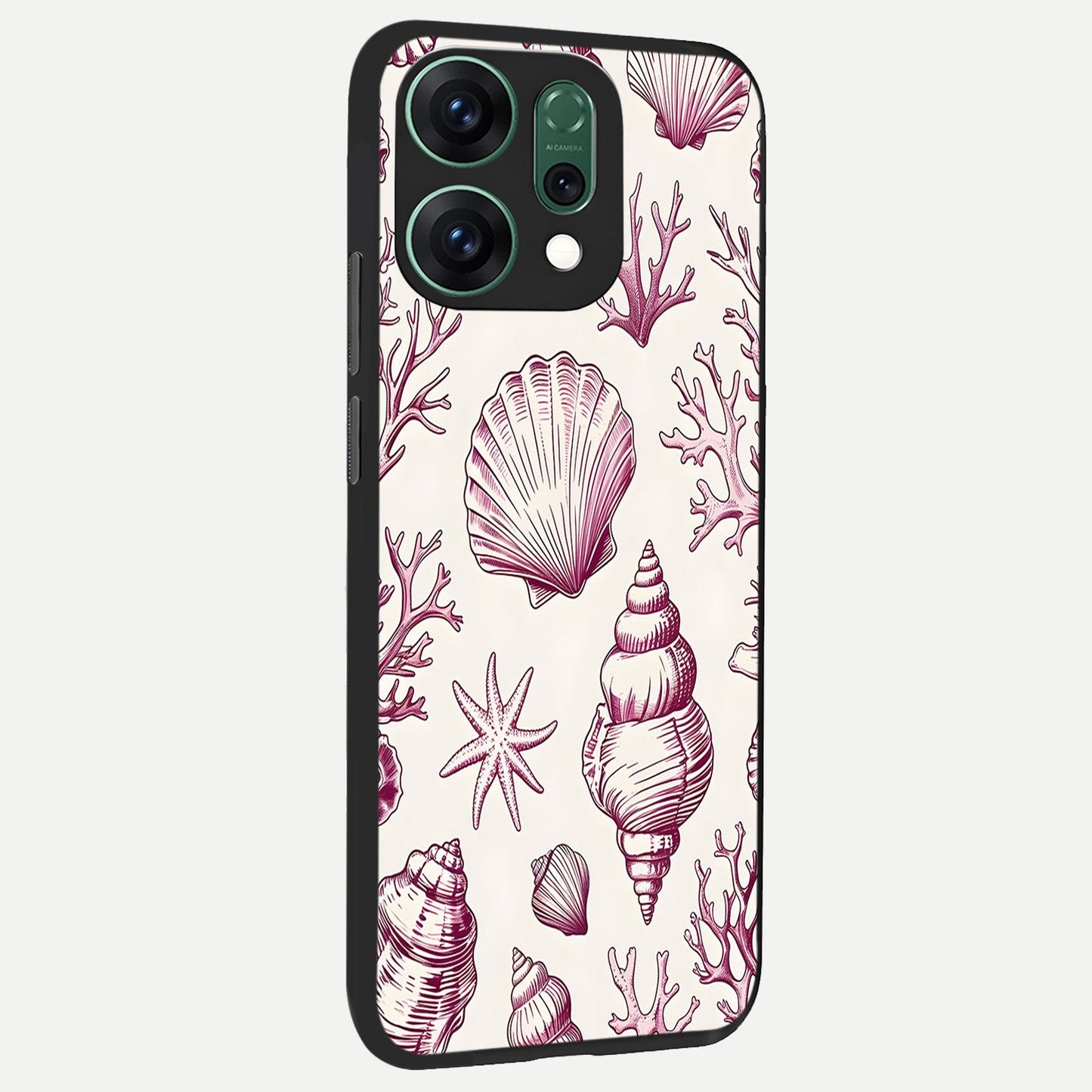 Pink Power Sparks back cover For Oppo Reno 14 slim fit glass case with vibrant aesthetic design