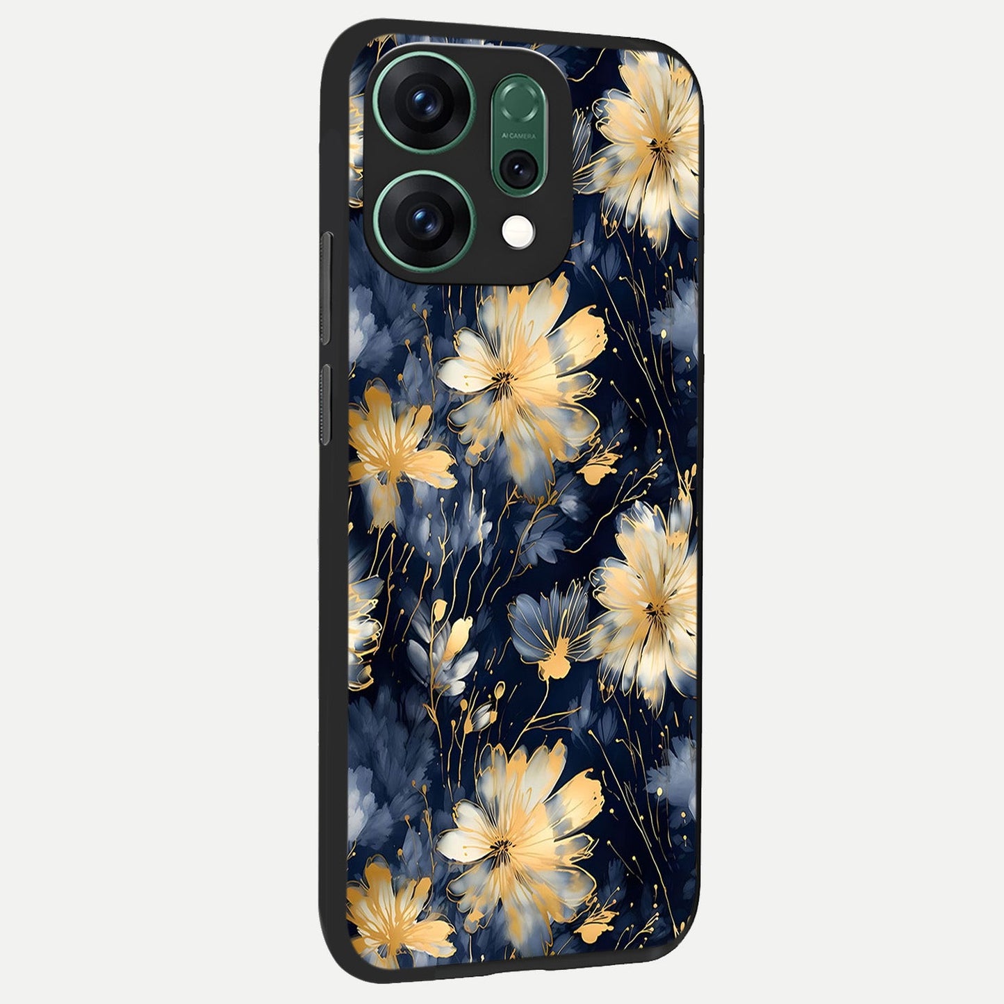 Royal Petal Dream back cover For Oppo Reno 14 slim fit glass case with vibrant aesthetic design