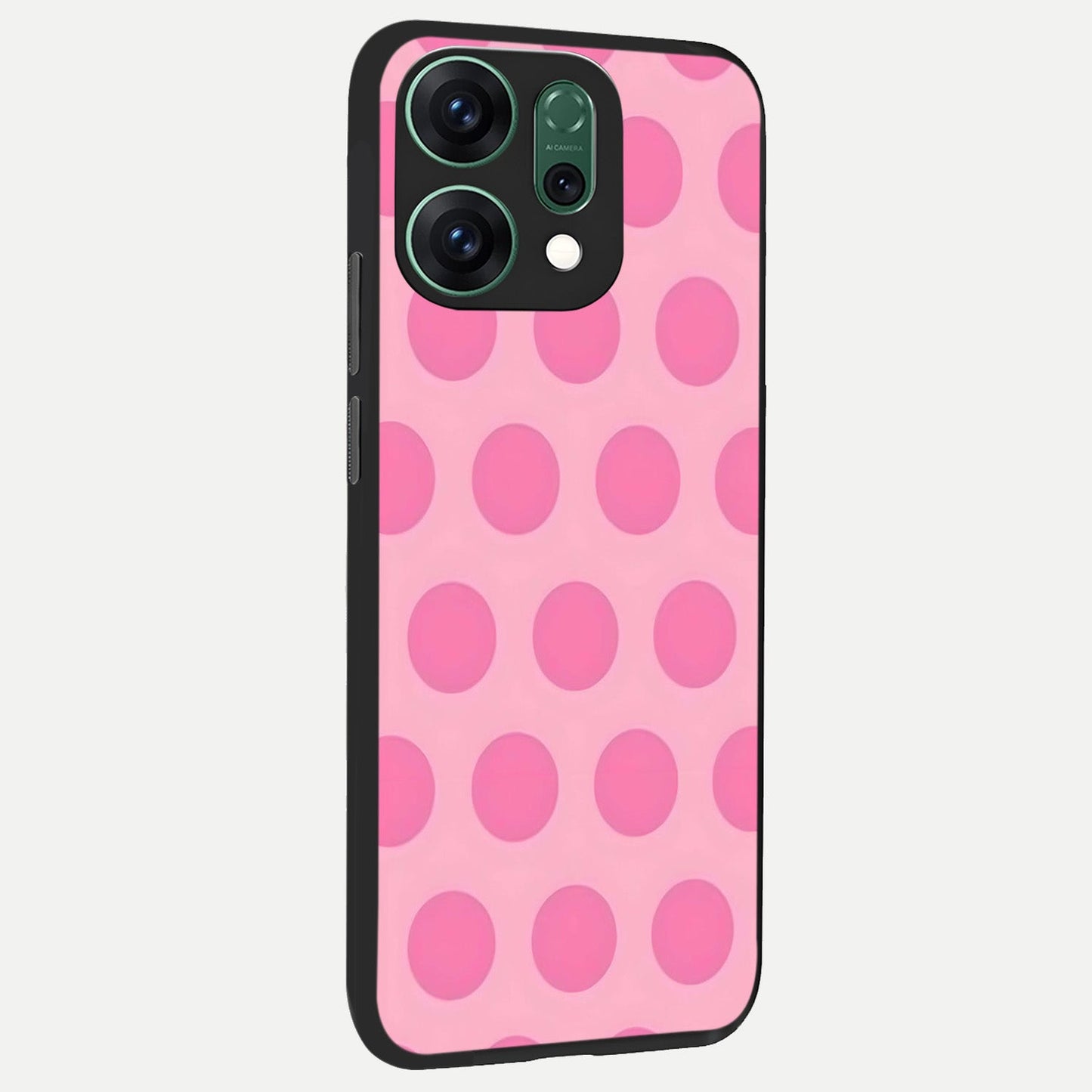 Sweet Dot Dreams back cover For Oppo Reno 14 slim fit glass case with vibrant aesthetic design