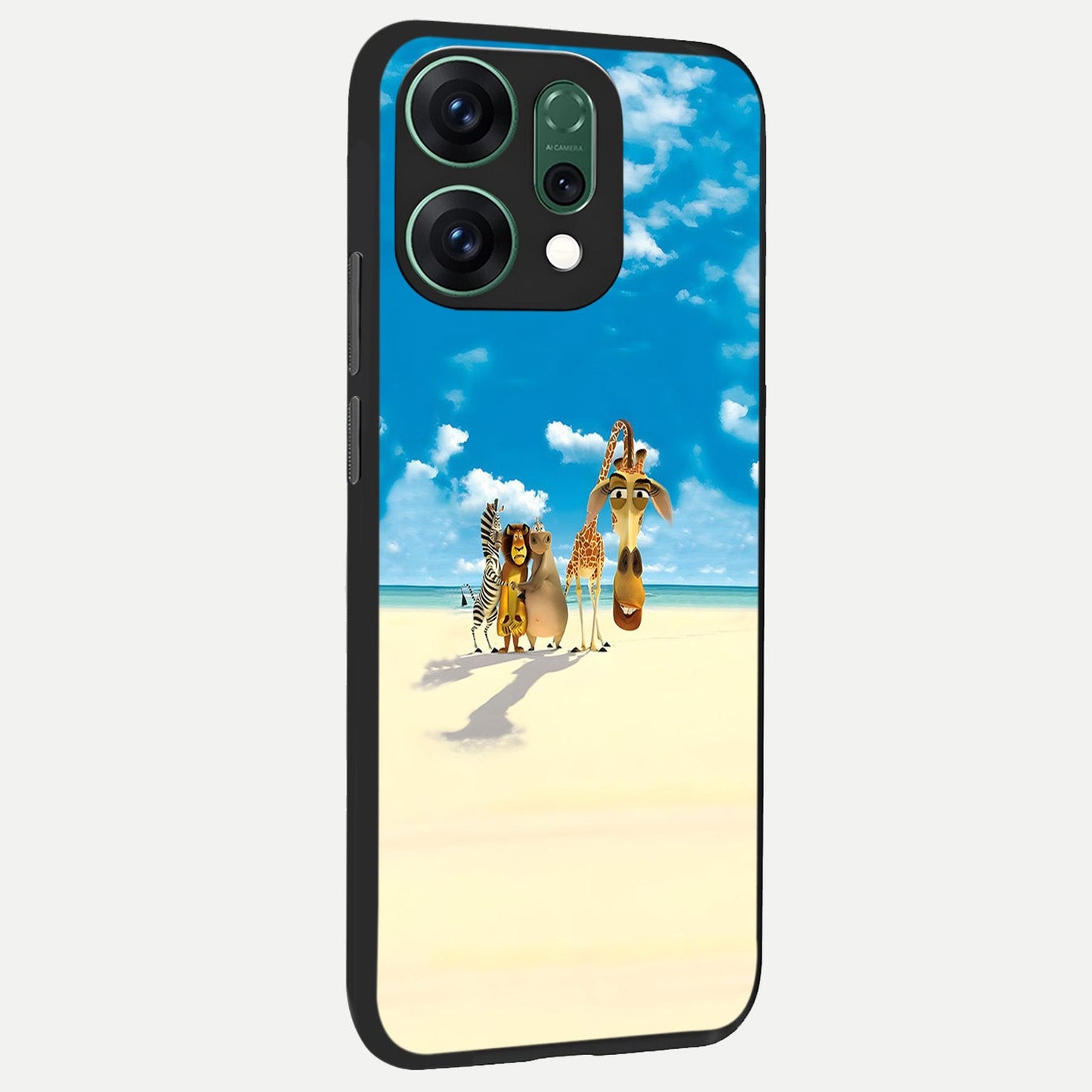 Tropical Fun Squad back cover For Oppo Reno 14 slim fit glass case with vibrant aesthetic design