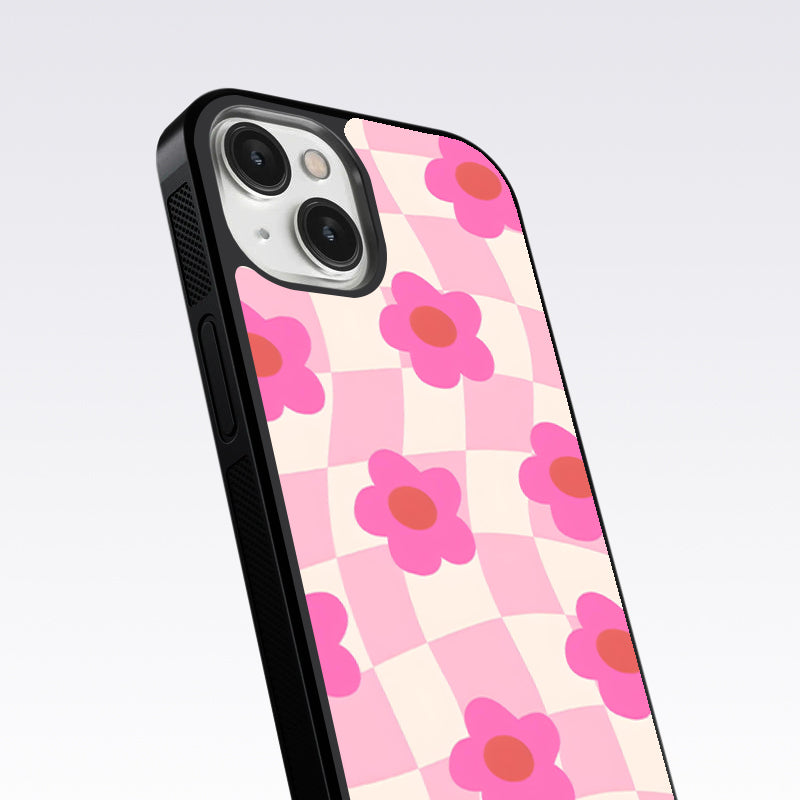 Pink Flower Glass Case For Nothing Phone 1