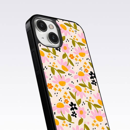Pink & Yellow Flowers glass Case For Nothing Phone 2A
