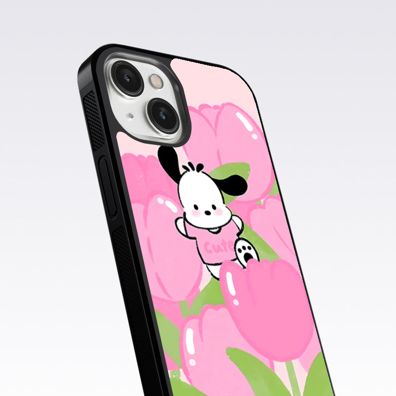 Pochacco Puppy & Rose Glass Case For OnePlus 10R